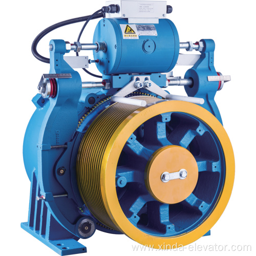 Double Wrap Gearless Elevator Traction Machine With Brake